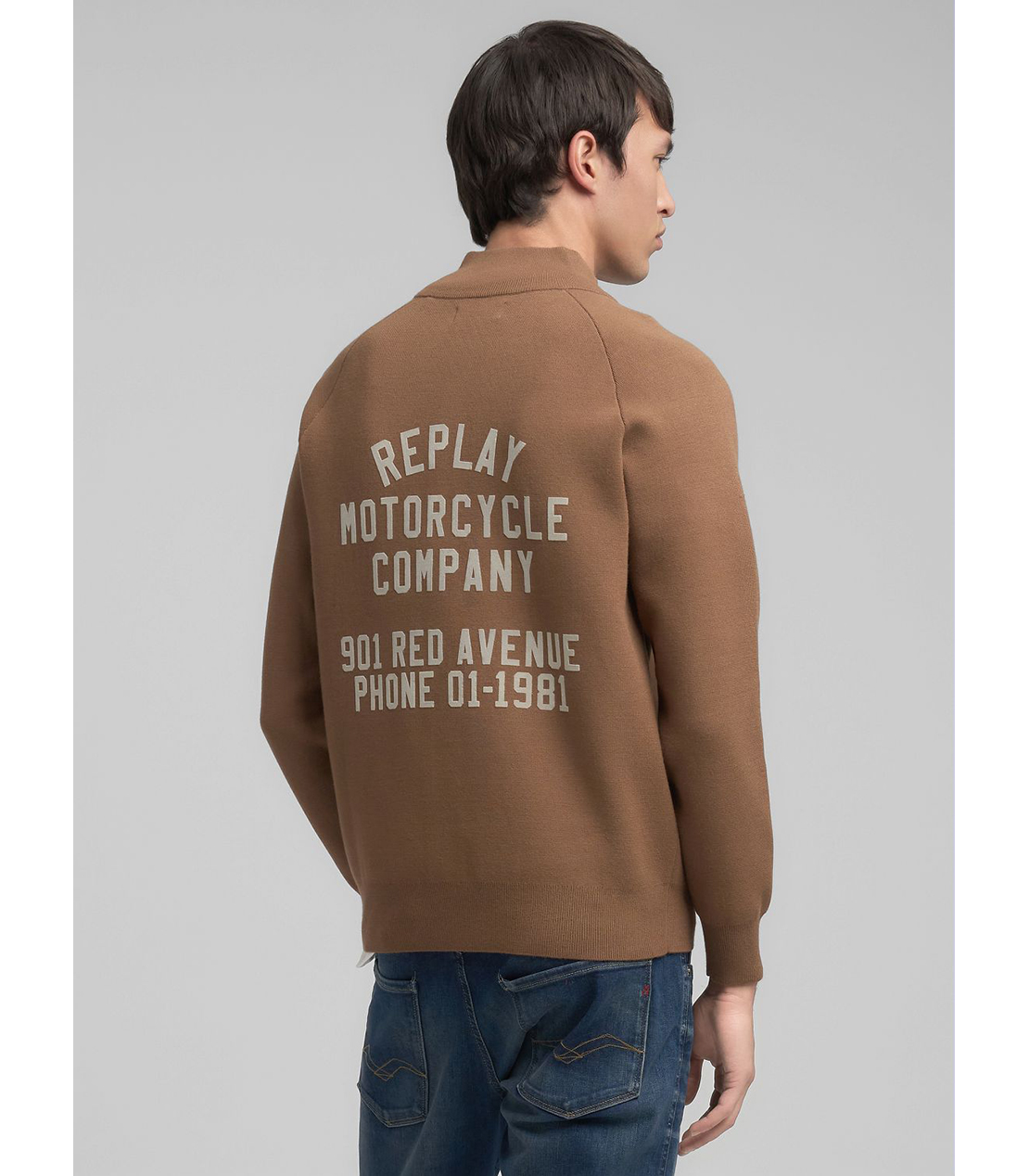 MOTERCYCLE フルジップニットジャケット 詳細画像 ブラウン 3